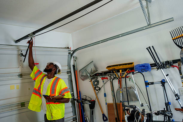 Professional Garage Door Panel Replacement technician working in Lawrenceville, IL
